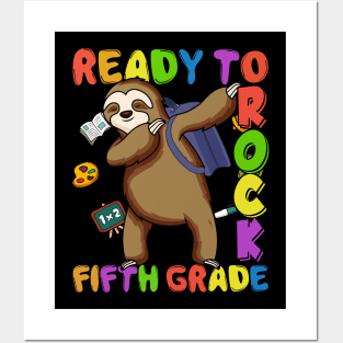 Dabbing 5th Grade Sloth Back To School Posters and Art